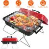 Portable Barbecue Smoker Charcoal Grill Outdoor Tabletop Grill Small Folding with Lid for Backyard Camping Picnics Beach