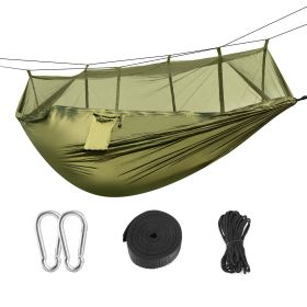 Camping Hammock, Portable Double Hammock with Net (Color: Green)
