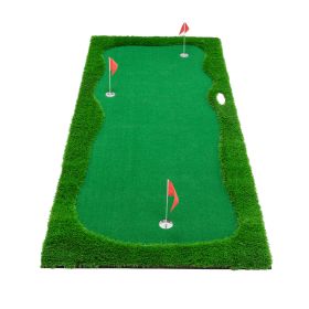 Golf Putting Green, Golf Training Mat With High-quality Turf, 3 Holes, 3 Flags And Cups For Indoor Outdoor (Option: 12x5)