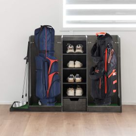 Wooden Golf Bag Organizer And Storage Rack (Option: Gray)