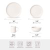 12-Piece Stoneware Dinnerware Sets with Mugs | Microwave & Dishwasher Safe | FDA Certified Non-Toxic Dinner Plates Bowls Set | Stackable Matte Glaze K